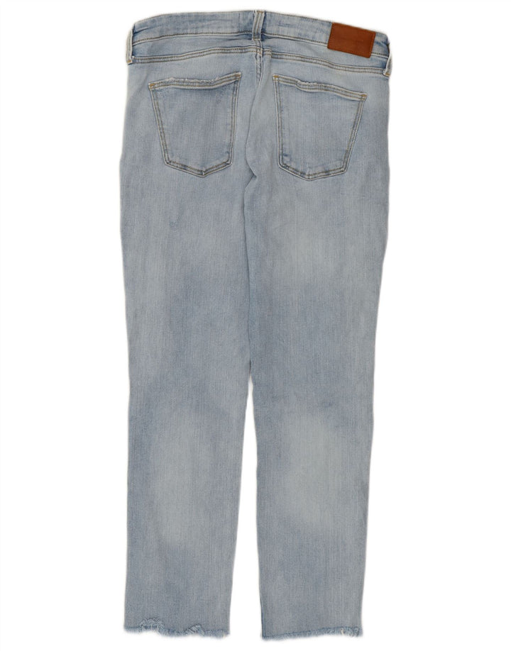 Zara Jeans feminino cortado desgastado UE 40 médio W30 L25 algodão azul