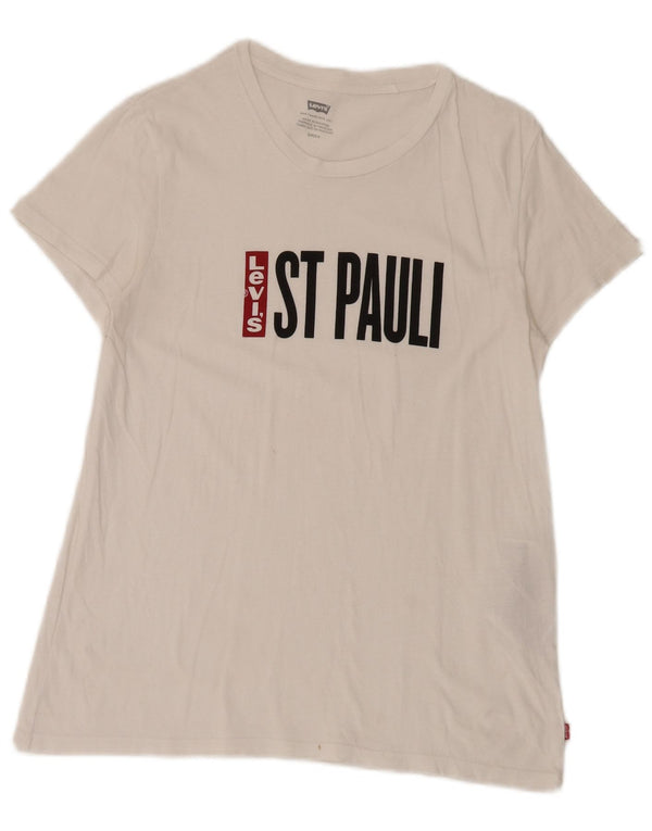 Camiseta gráfica masculina Levi's Top pequeno algodão branco