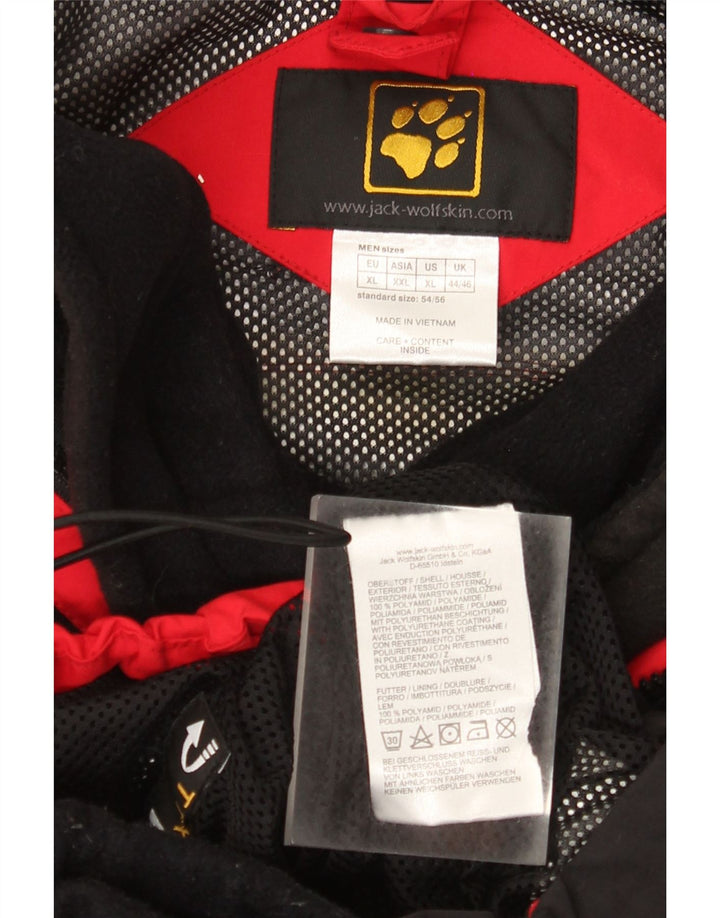 Jaqueta de chuva masculina Jack Wolfskin Reino Unido 44/46 XL vermelho colorblock poliamida