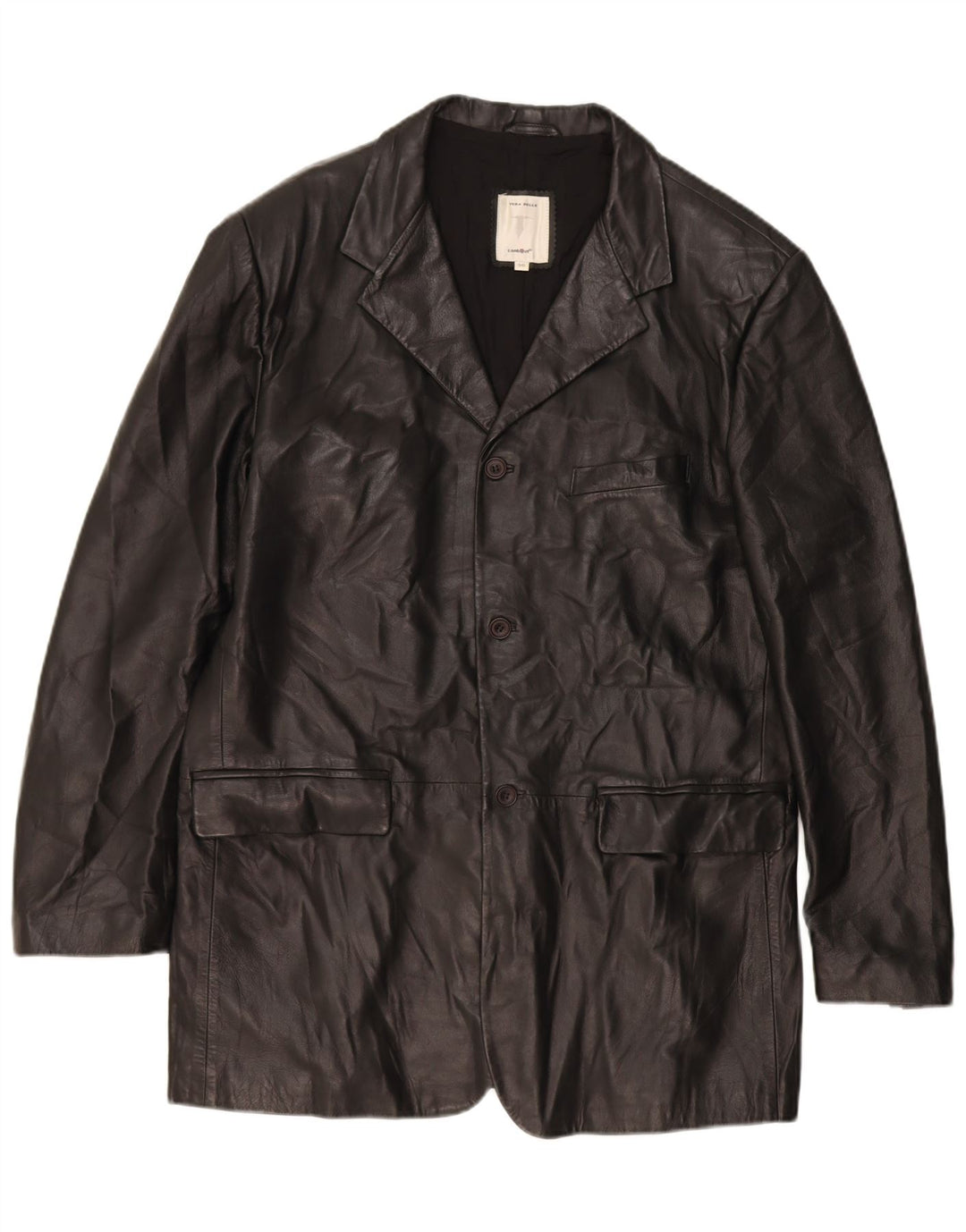 Casaco de couro masculino CONBIPEL UK 40 grande couro preto