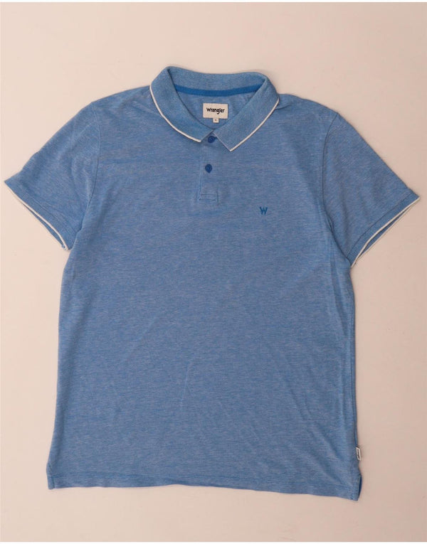 Camisa polo masculina Wrangler grande algodão azul
