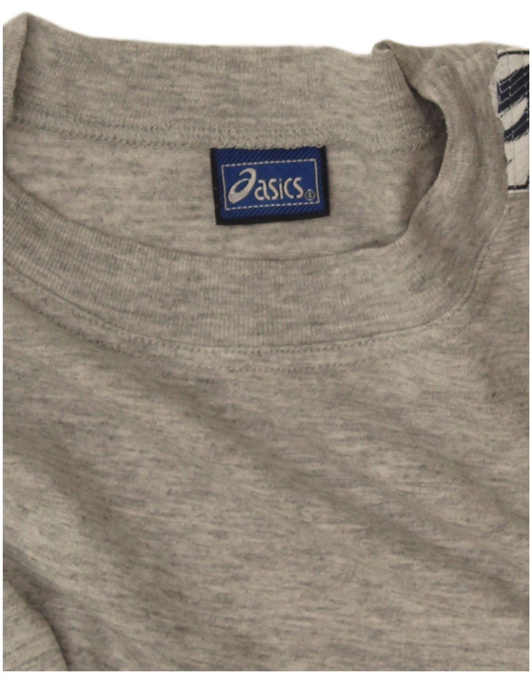 Camiseta feminina Asics Crop Graphic UK 14 cinza médio manchado