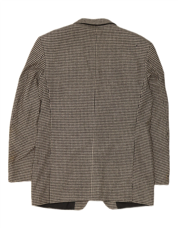 Jaqueta Blazer Longa Masculina Marks & Spencer Reino Unido 40 Médio Preto Houndstooth