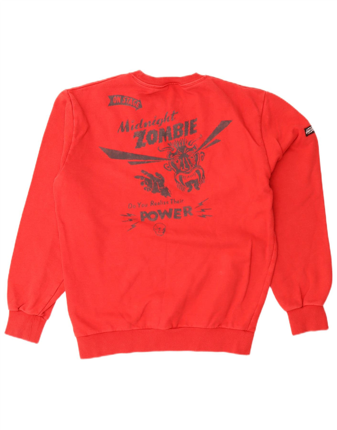 Superdry moletom gráfico masculino jumper médio vermelho