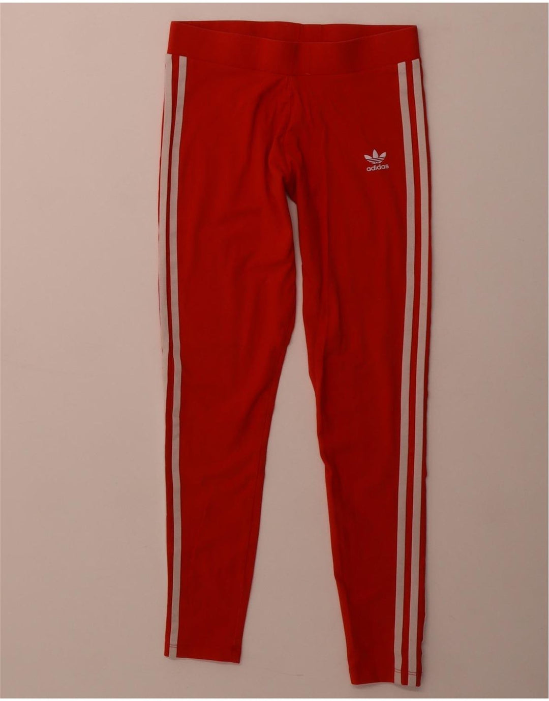 ADIDAS Womens Leggings UK 10 Small Red Cotton