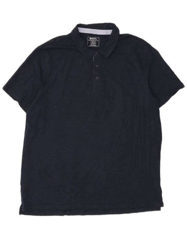 Camisa polo masculina Mountain Warehouse 2XL algodão manchado azul marinho