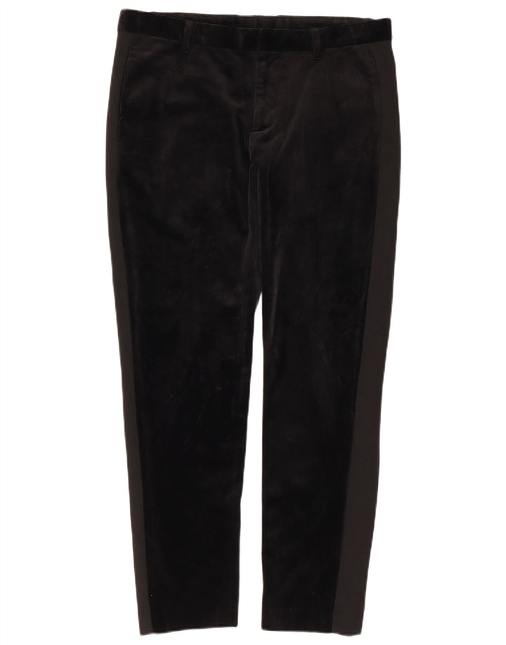 Zara Calça Chino Feminina Slim EU 40 Médio W31 L28 Preto Viscose