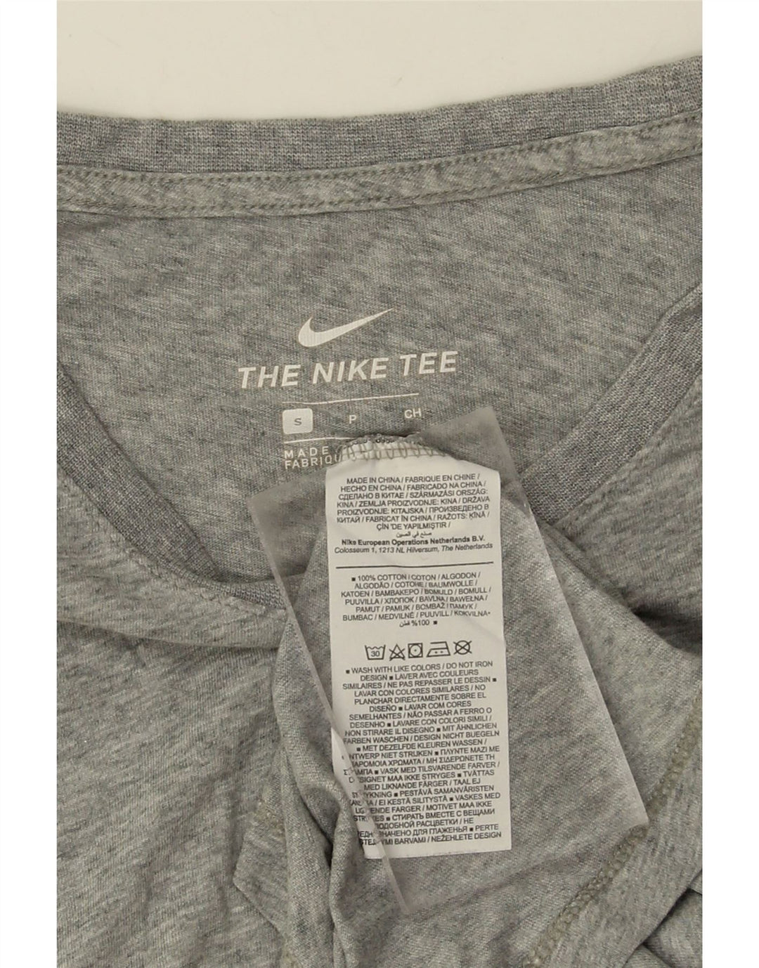 Camiseta masculina NIKE Top Pequeno Algodão Cinza