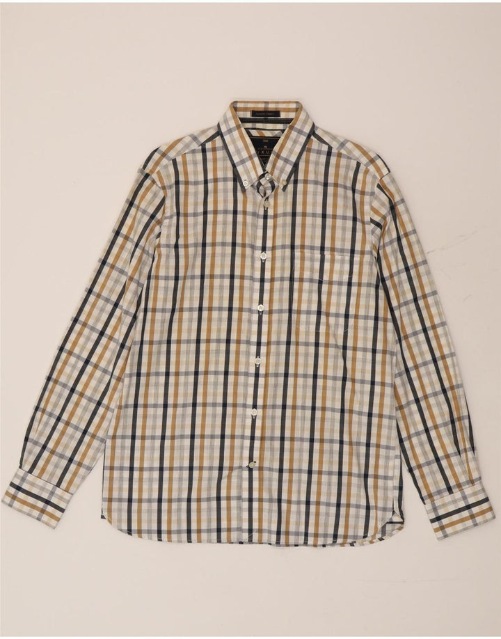 Camisa masculina Marks & Spencer Blue Harbor média de algodão multicolorido