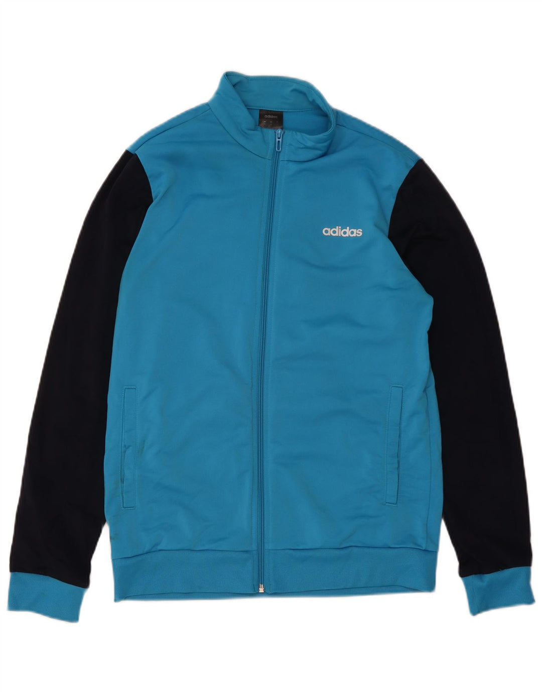 Adidas Mens Graphic Tracksuit Top Jacket Médio Azul Colorblock Poliéster