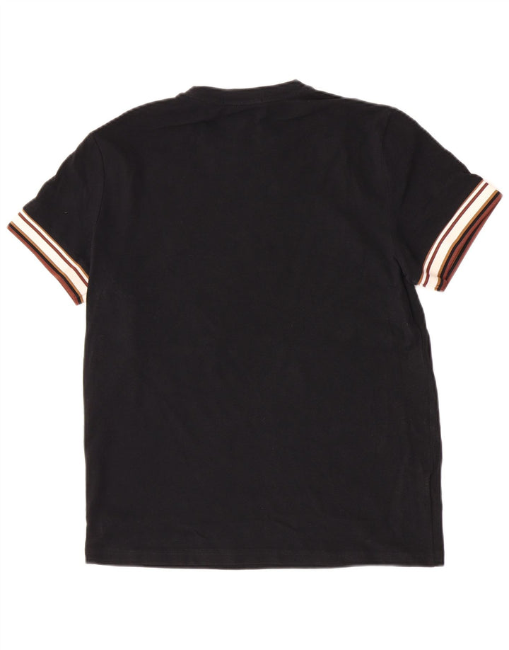Camiseta masculina Fred Perry de algodão colorblock preto médio