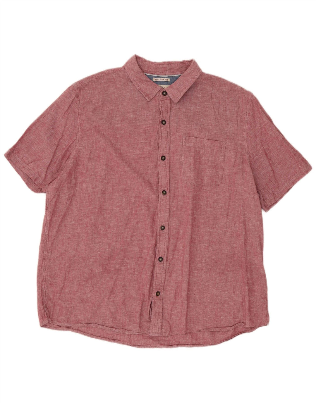 Camisa de ajuste regular de manga curta masculina Fat Face 2XL algodão vermelho