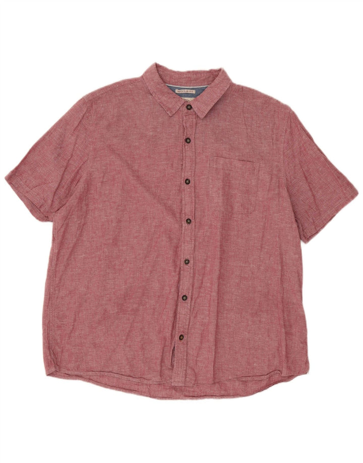Camisa de ajuste regular de manga curta masculina Fat Face 2XL algodão vermelho
