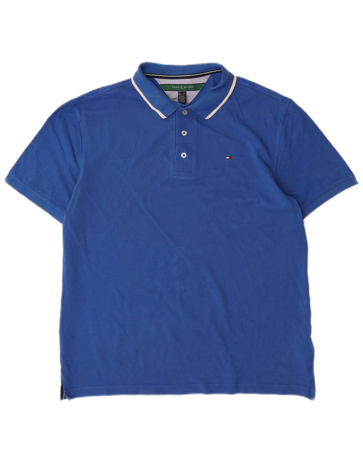 Camisa polo masculina Tommy Hilfiger algodão azul médio