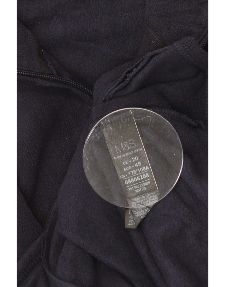 Jaqueta de lã feminina Marks & Spencer UK 20 2XL poliéster azul marinho