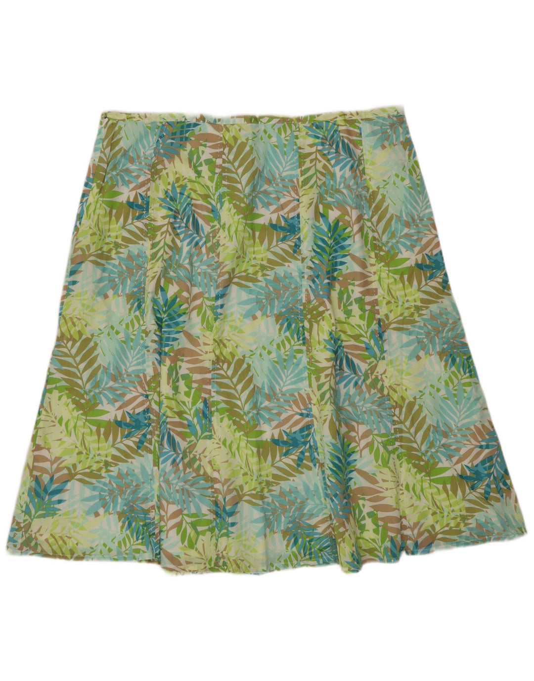 EDDIE BAUER Saia feminina evasê EUA 12 grande W32 floral multicolorido