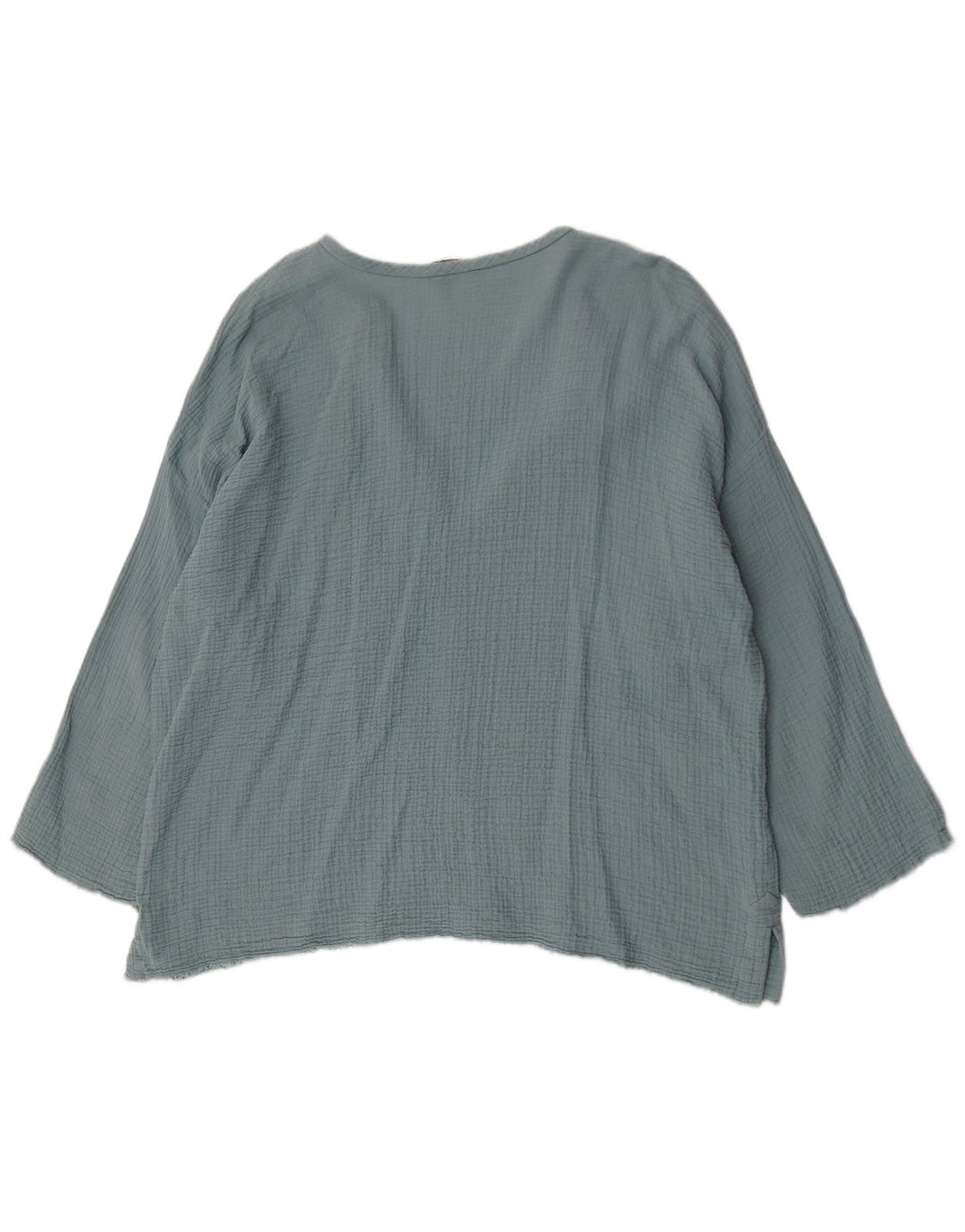 Zara Túnica feminina oversized UK 18 XL algodão azul