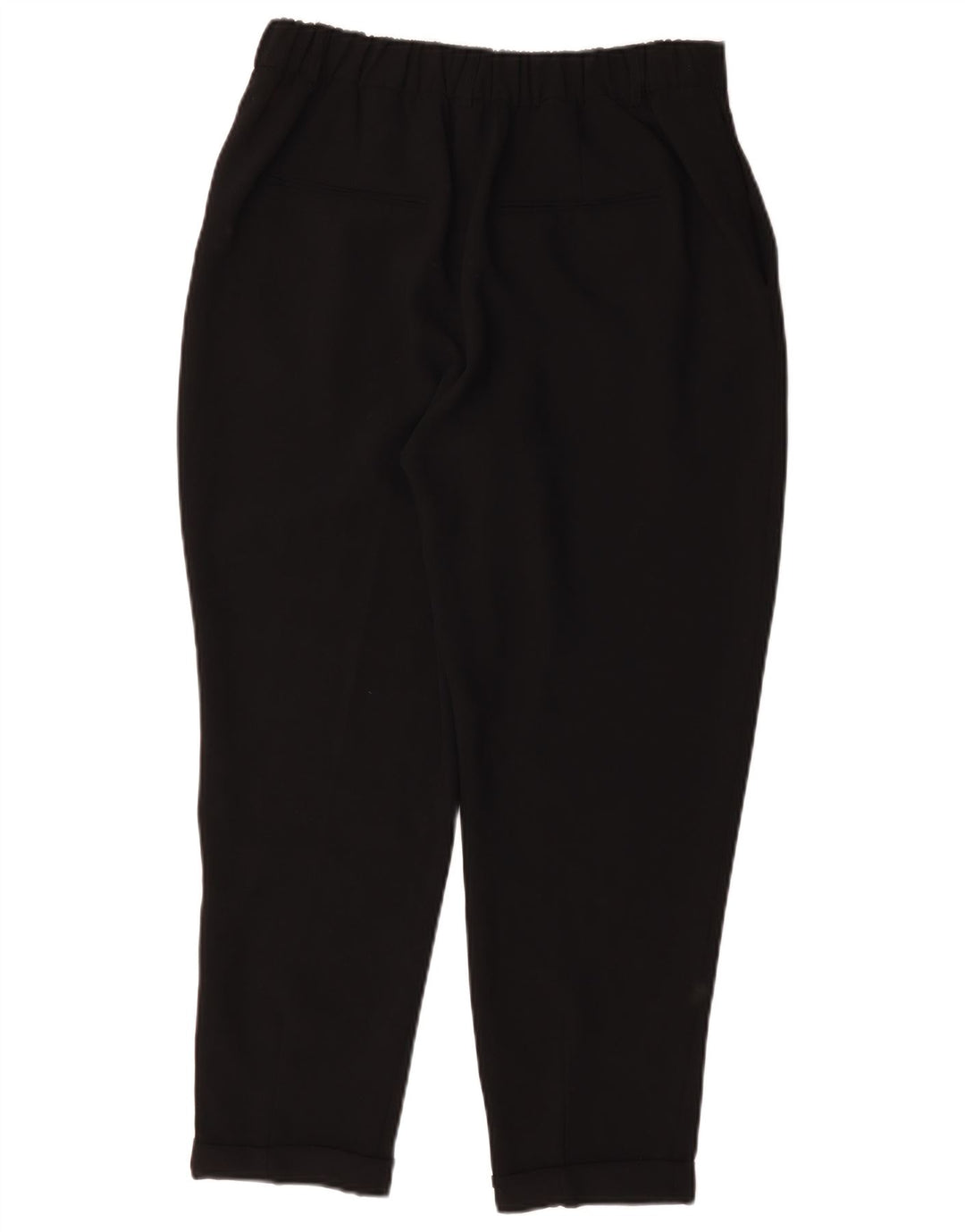 Calça feminina Zara cintura alta cortada grande W32 L25 poliéster preto