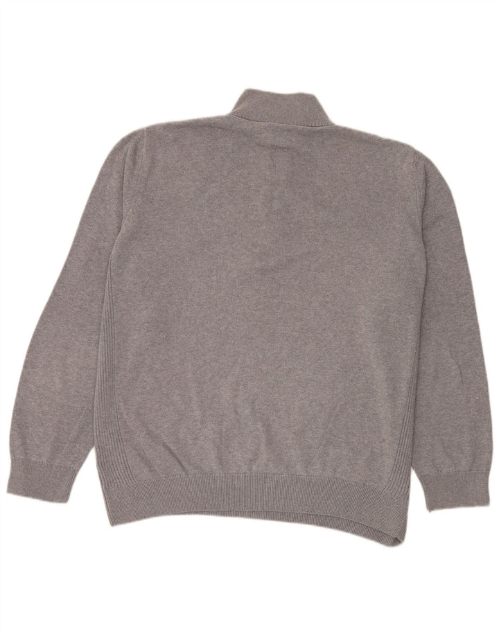 Suéter masculino Barbour com zíper e gola XL algodão cinza