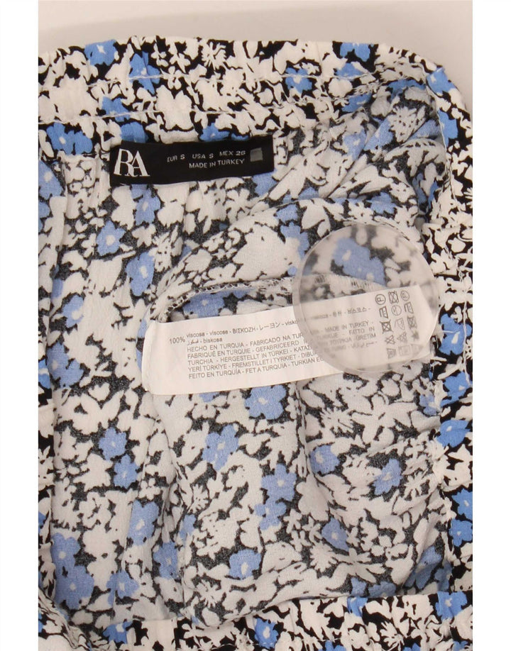 Calça quente feminina Zara pequena W26 viscose floral multicolorida