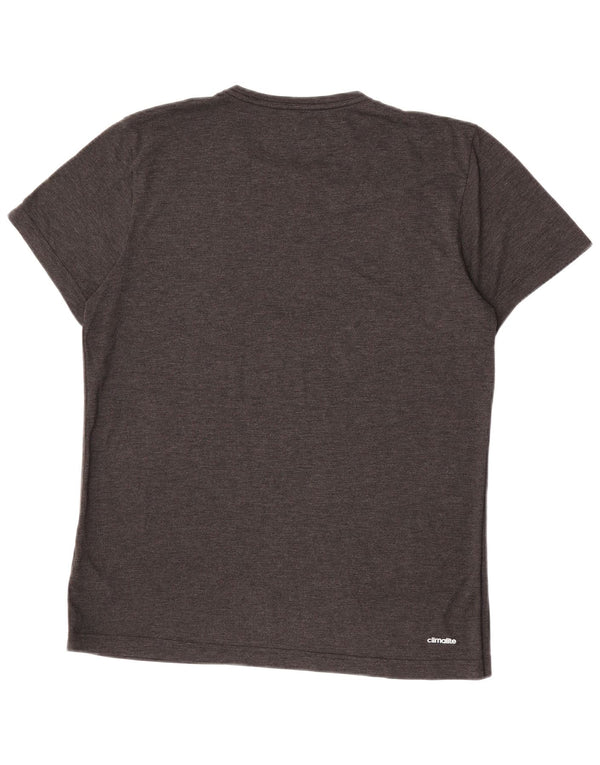 Adidas Mens Climalite Camiseta Top Grande Cinza Poliéster