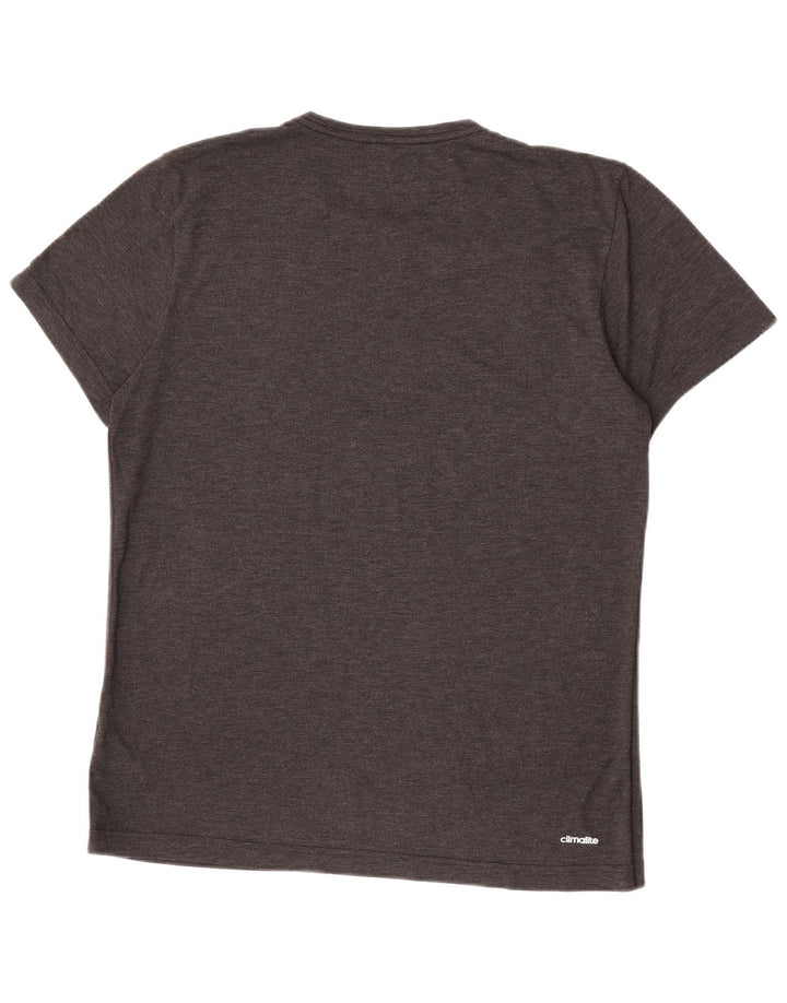 Adidas Mens Climalite Camiseta Top Grande Cinza Poliéster