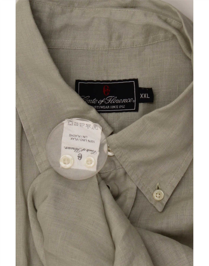 Camisa masculina Conte of Florence 2XL linho cinza