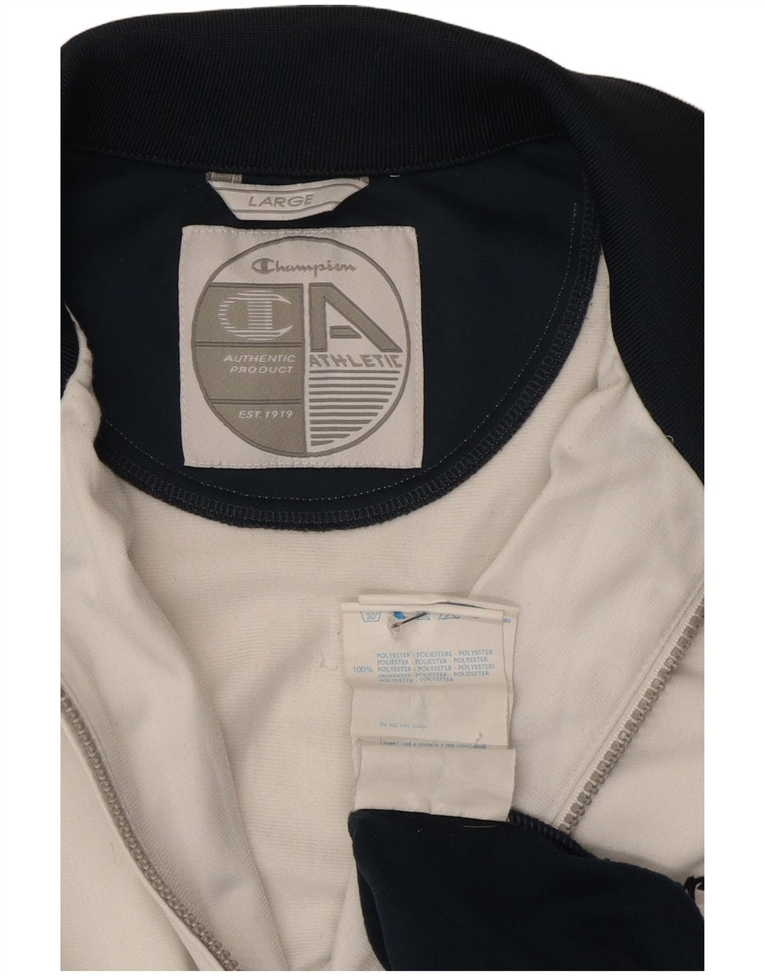 Jaqueta masculina de agasalho Champion grande poliéster colorblock branco