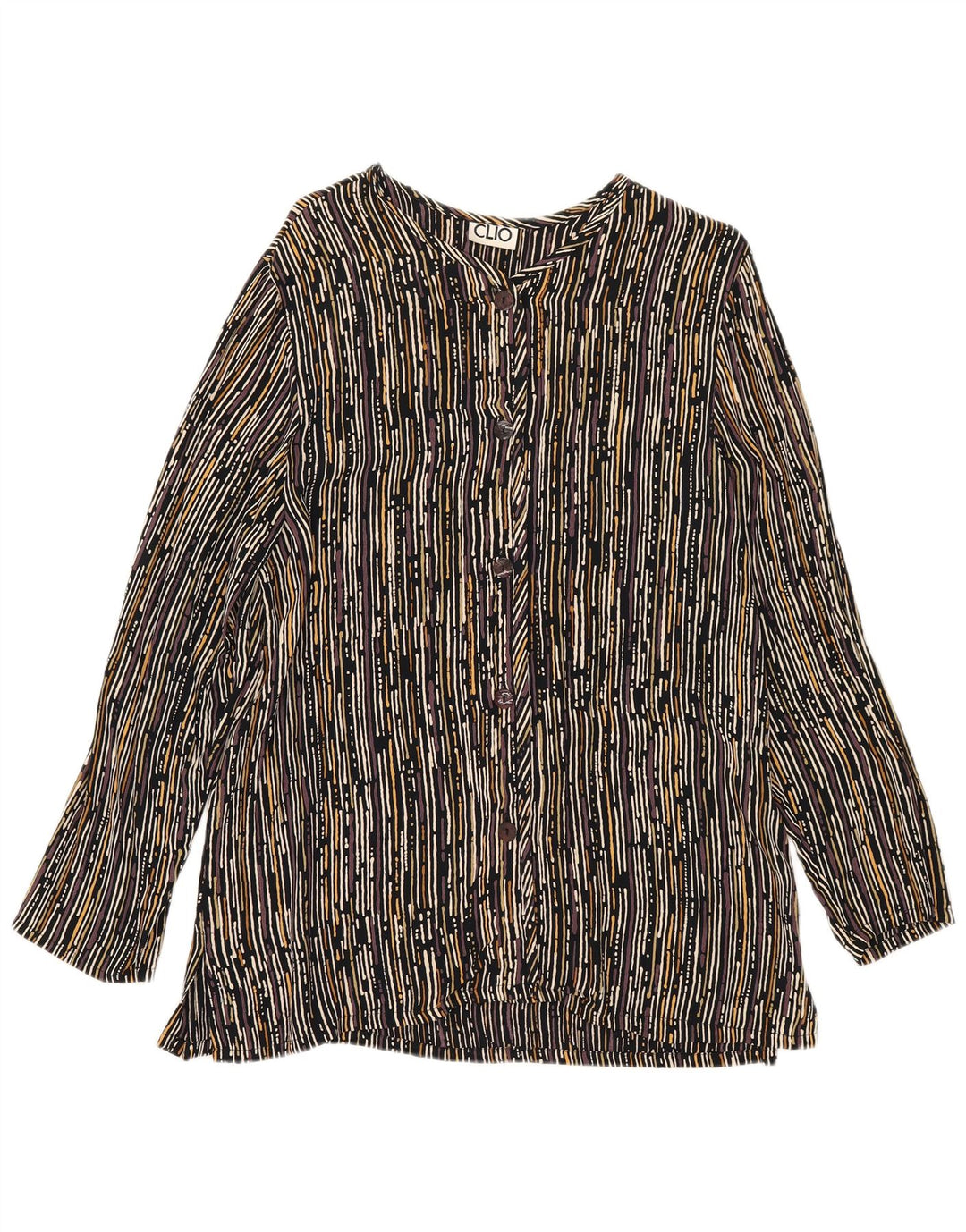 Blusa feminina Clio UK 14 grande listrada multicolorida
