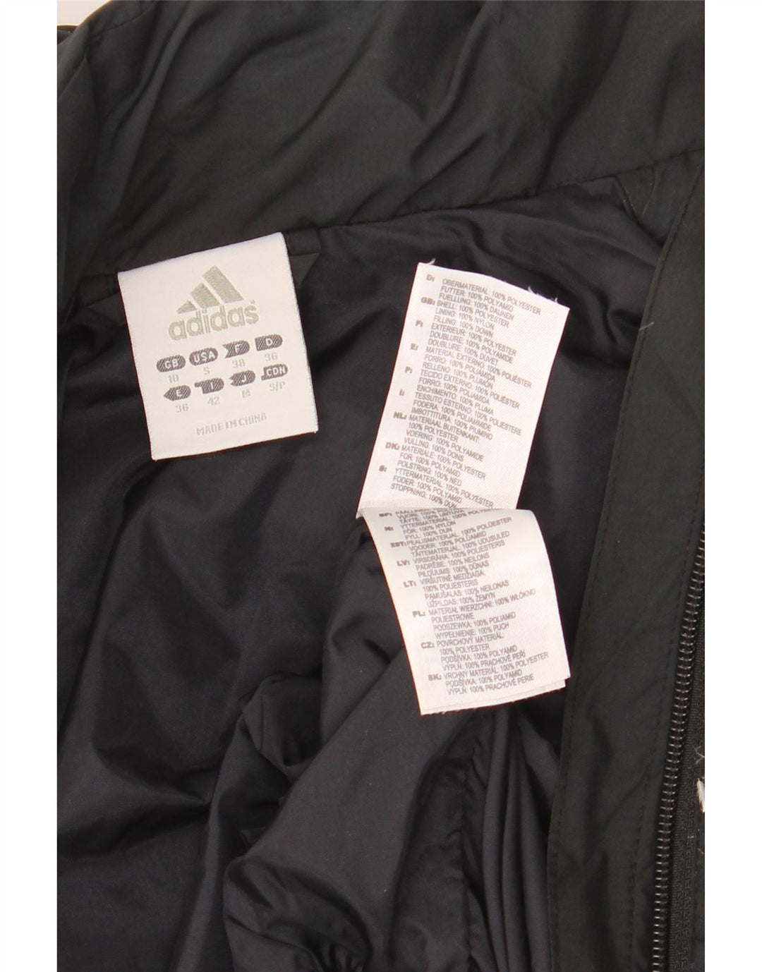 ADIDAS Womens Oversized Hooded Jacket UK 10 Pequeno Poliéster Preto