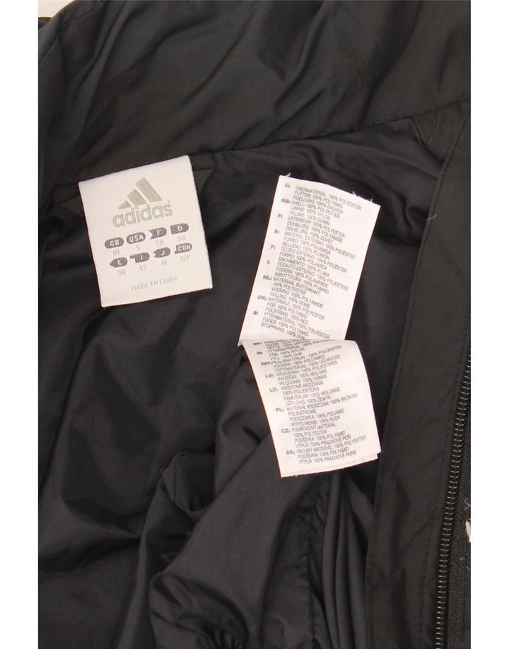 ADIDAS Womens Oversized Hooded Jacket UK 10 Pequeno Poliéster Preto