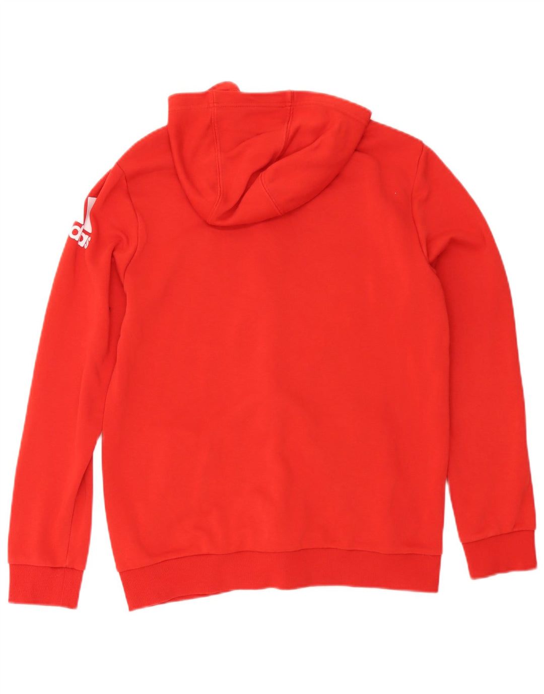 Suéter Adidas masculino com capuz e zíper gráfico médio algodão vermelho