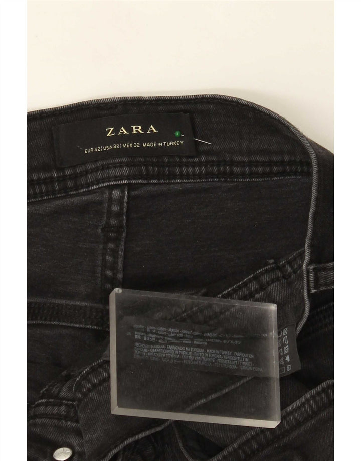 Zara Mens Slim Jeans EU 42 Grande W32 L27 Algodão Preto
