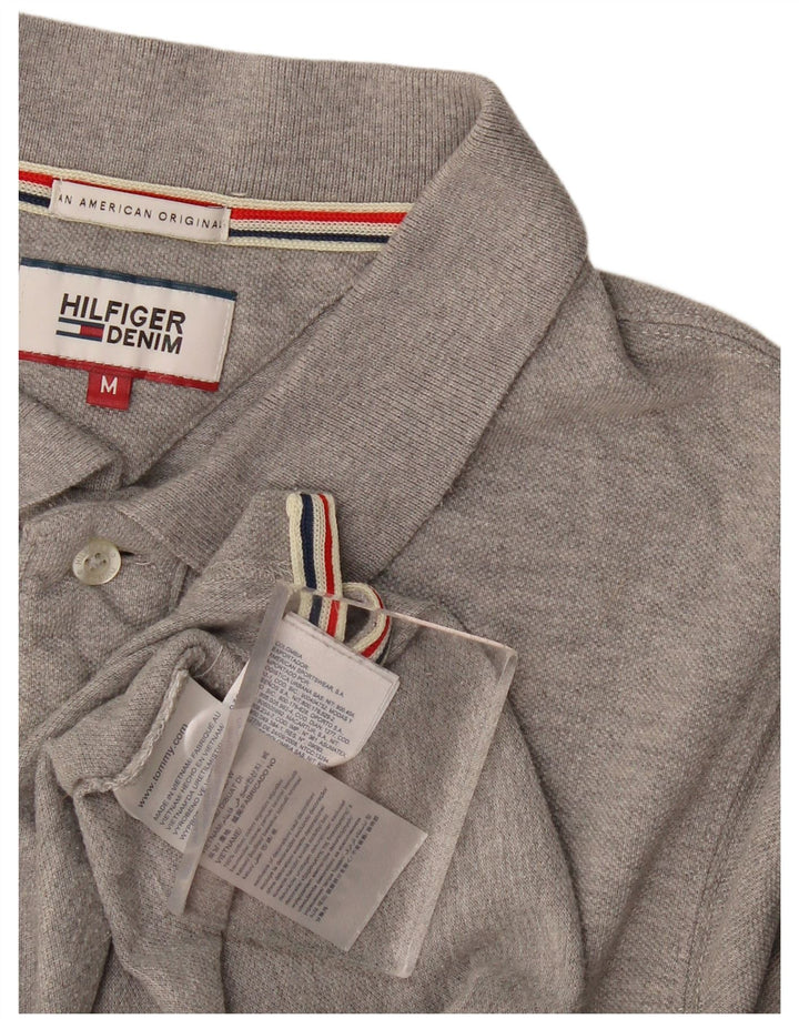 Camisa polo masculina Tommy Hilfiger algodão cinza médio