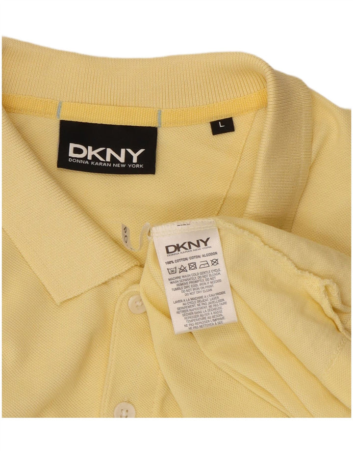 Camisa polo masculina Dkny grande algodão amarelo