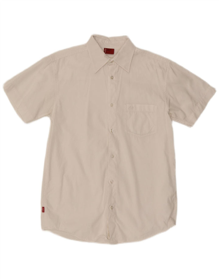 Camisa masculina de manga curta Levi's pequena de algodão branco