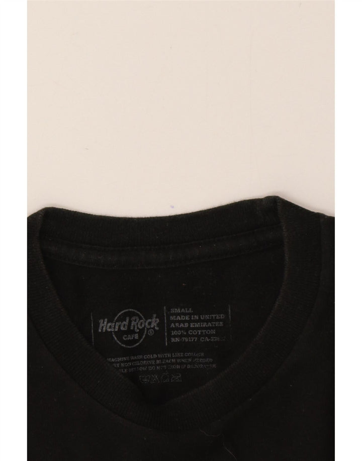 Camiseta masculina Hard Rock Cafe Munique com estampa gráfica pequena de algodão preto