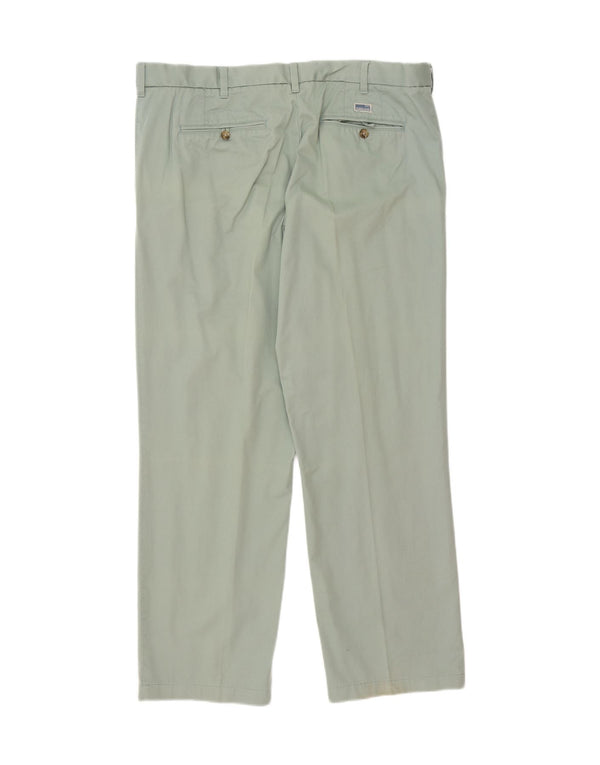 Marks & Spencer Mens Regular Fit Casual Trousers W40 L31 Green Cotton