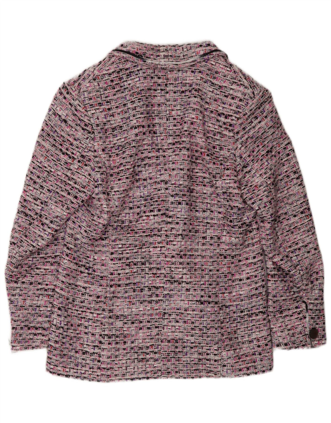 Jaqueta blazer vintage feminina com 3 botões Reino Unido 14 médio rosa manchado