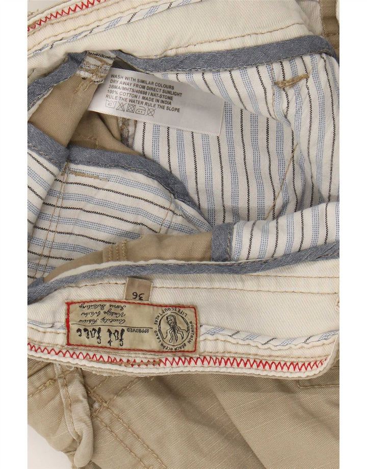 Shorts cargo masculino Fat Face grande algodão bege W36