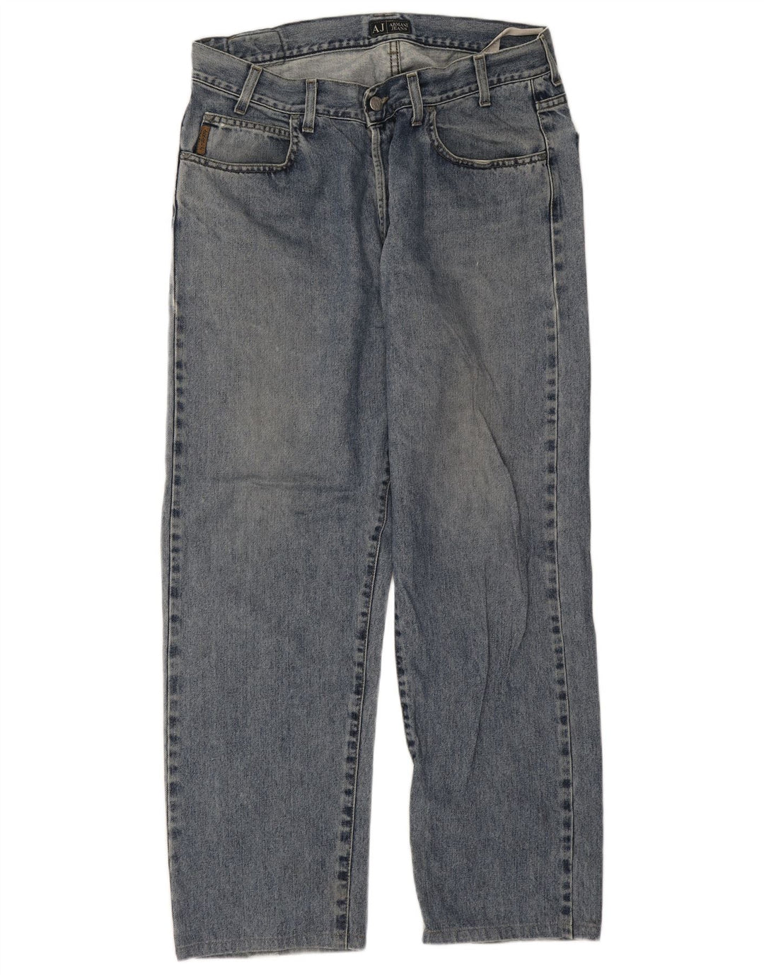 Calça jeans reta masculina Armani W36 L29 algodão azul