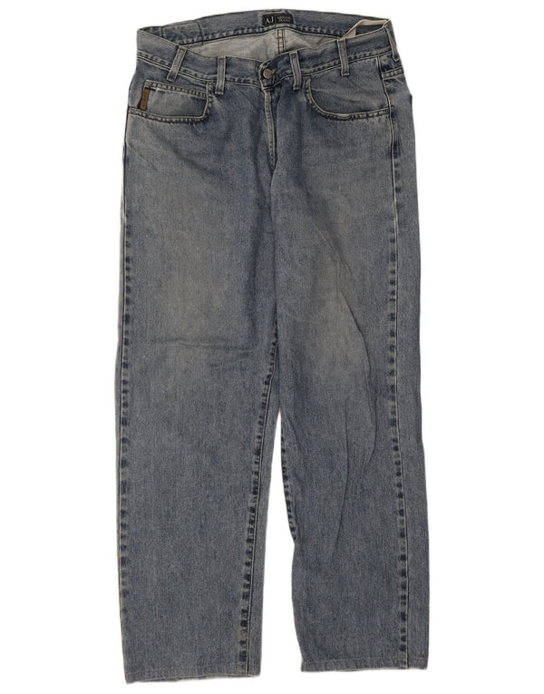 Calça jeans reta masculina Armani W36 L29 algodão azul