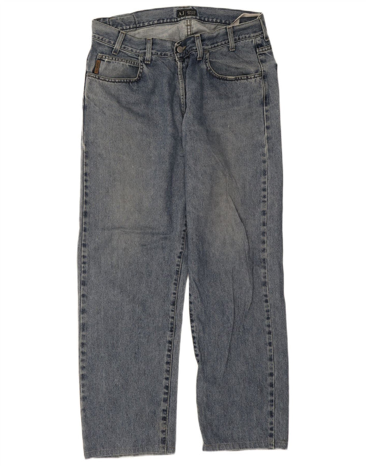 Calça jeans reta masculina Armani W36 L29 algodão azul