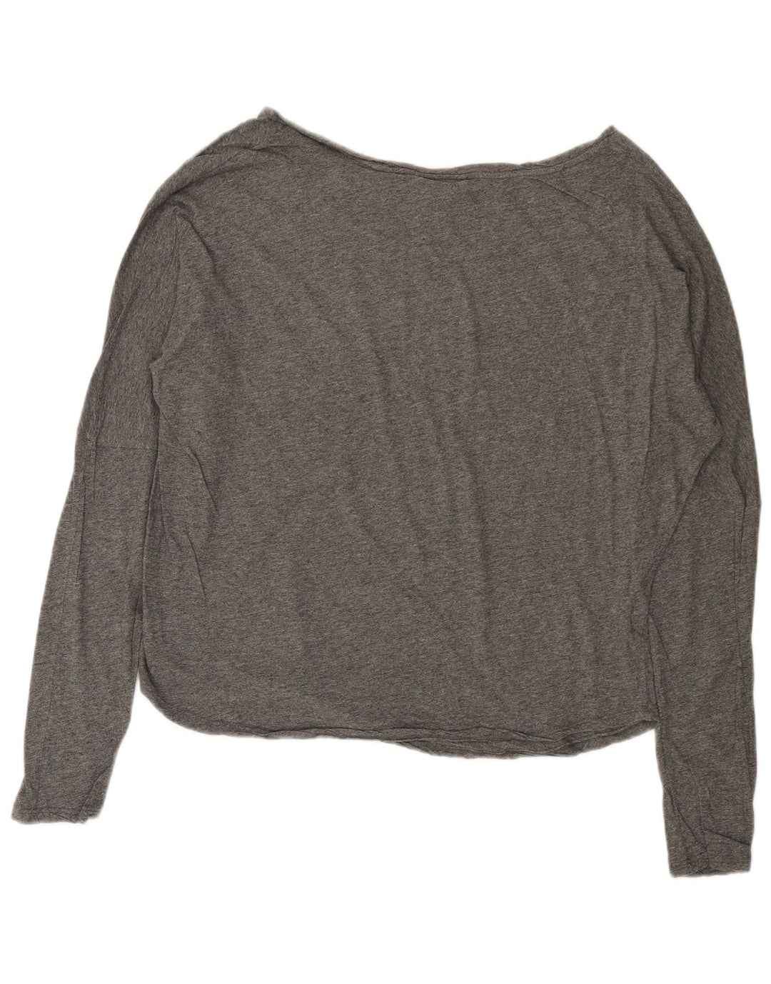 MAISON SCOTCH Top gráfico feminino oversized manga comprida EUA 2 XS algodão cinza