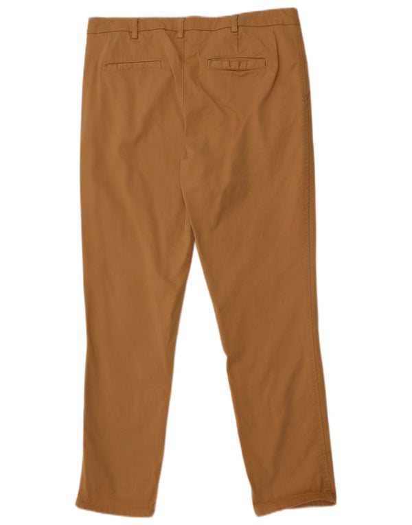 Calça Chino Feminina Benetton Slim UK 14 Grande W34 L28 Algodão Bege