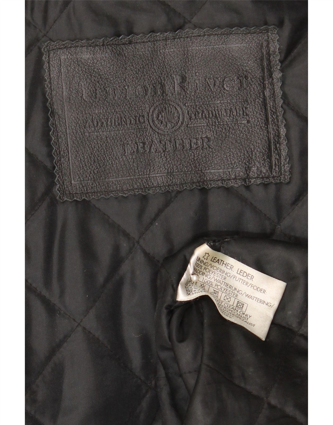 Casaco de couro masculino Union River Reino Unido 41/43 grande couro preto