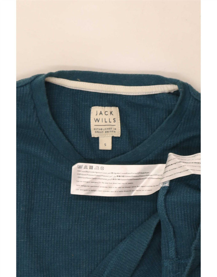 Jack Wills Top masculino manga comprida pequeno algodão azul