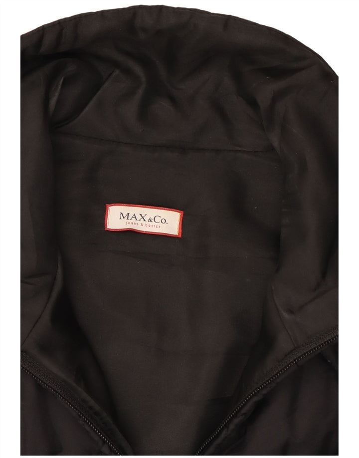 Jaqueta acolchoada feminina Max & Co. UK 10 pequena poliamida preta