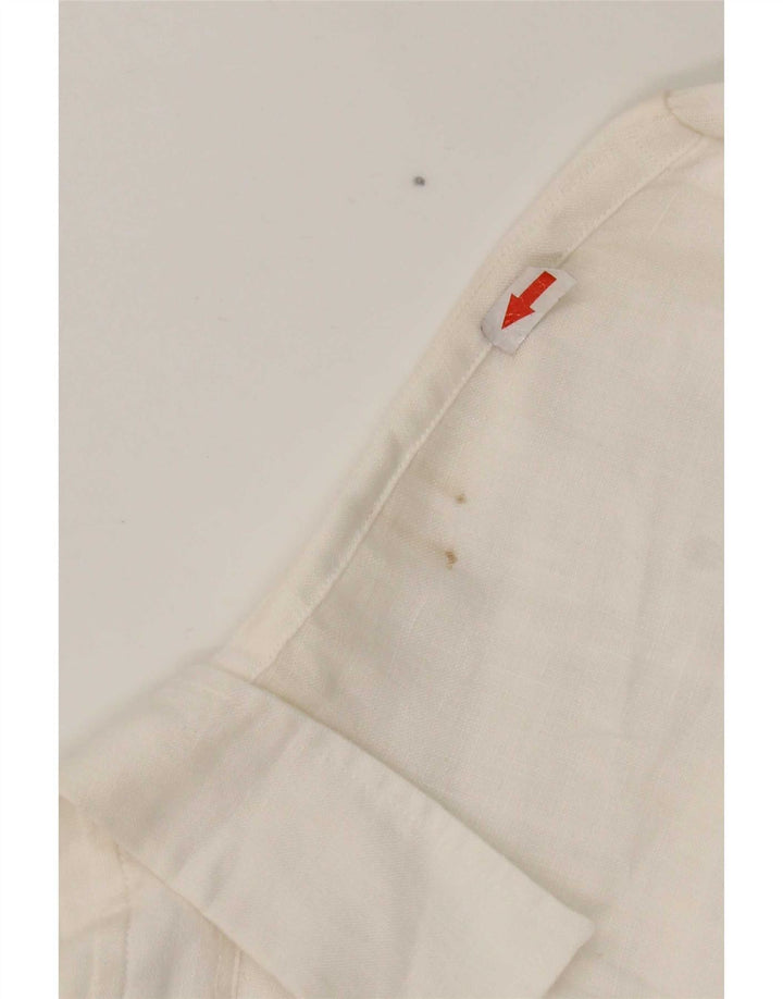Camisa masculina Jaeger de linho branco médio