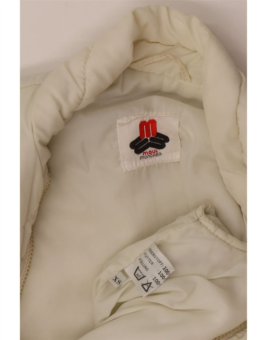 Colete acolchoado grande feminino Maul UK 6 XS off white poliamida